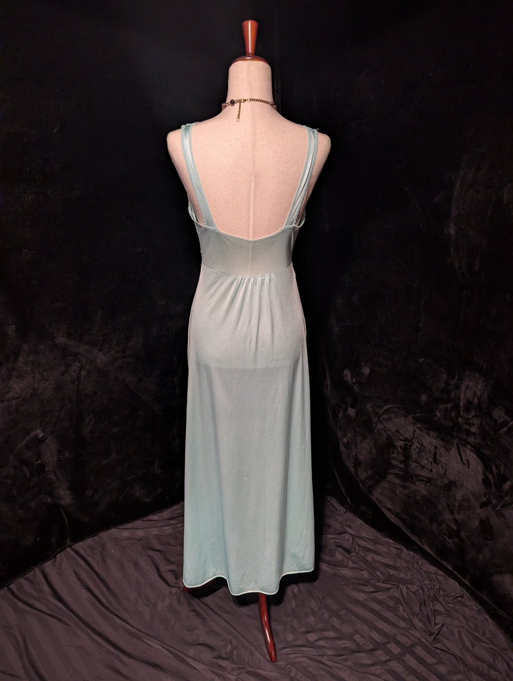 Vintage Sea Glass Nylon Lace Nightgown
