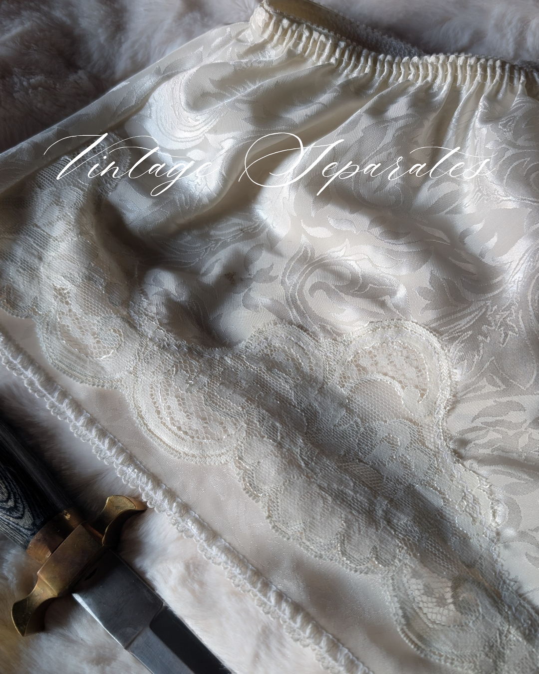 1970's PJ Mini Shorts with Woven Damask Pattern