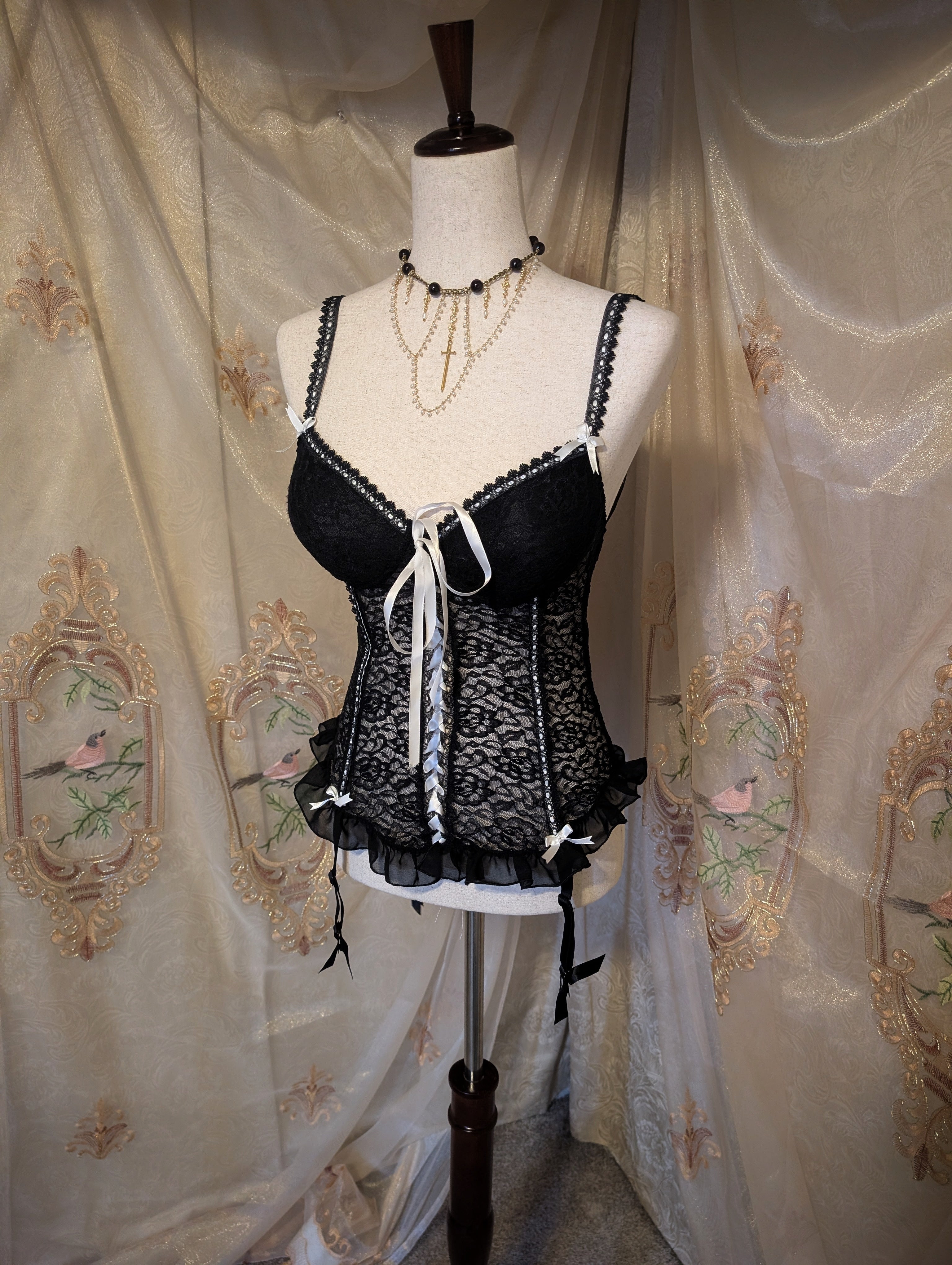 Modern Black & White Lace Corset