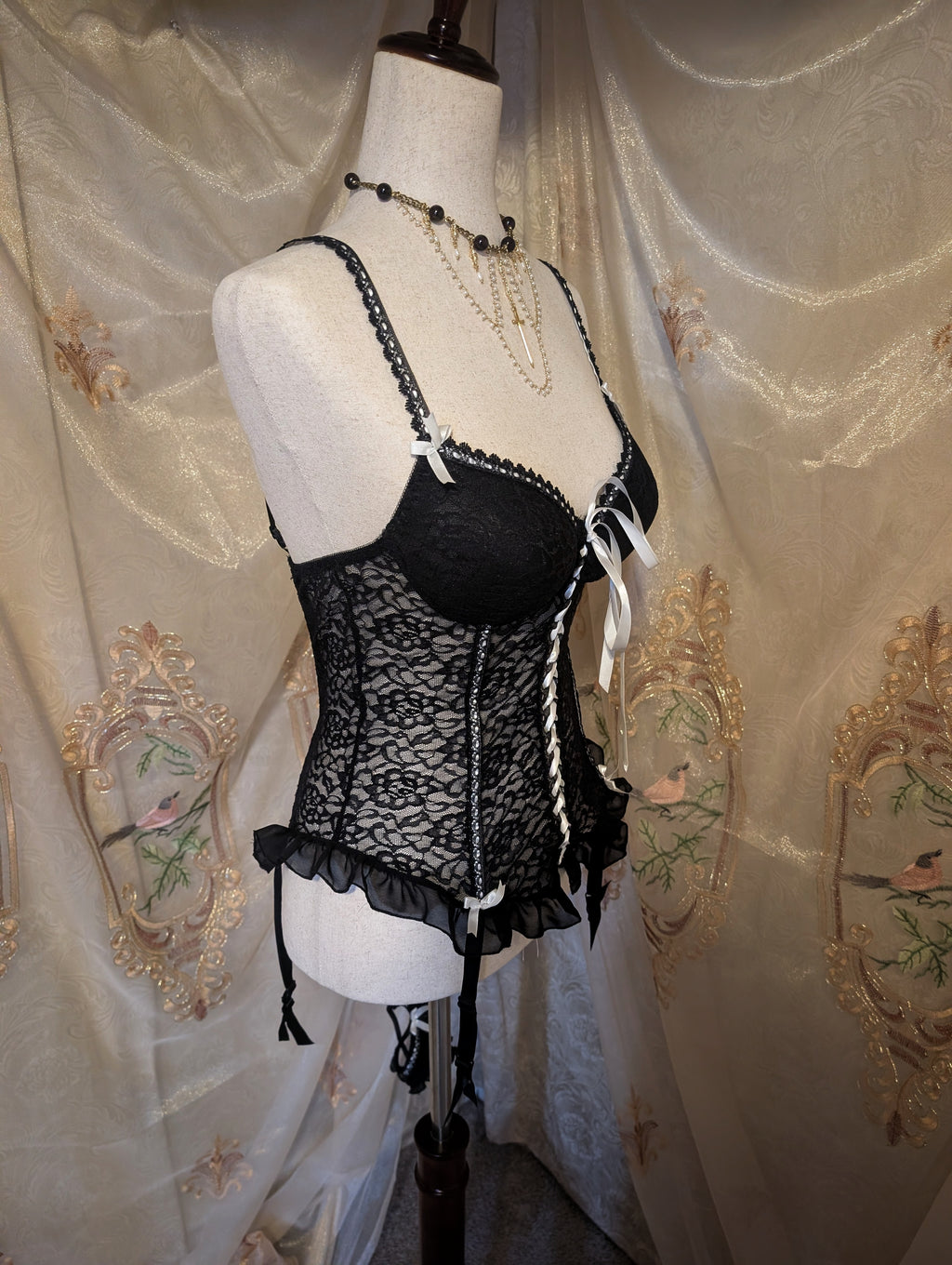 Modern Black & White Lace Corset
