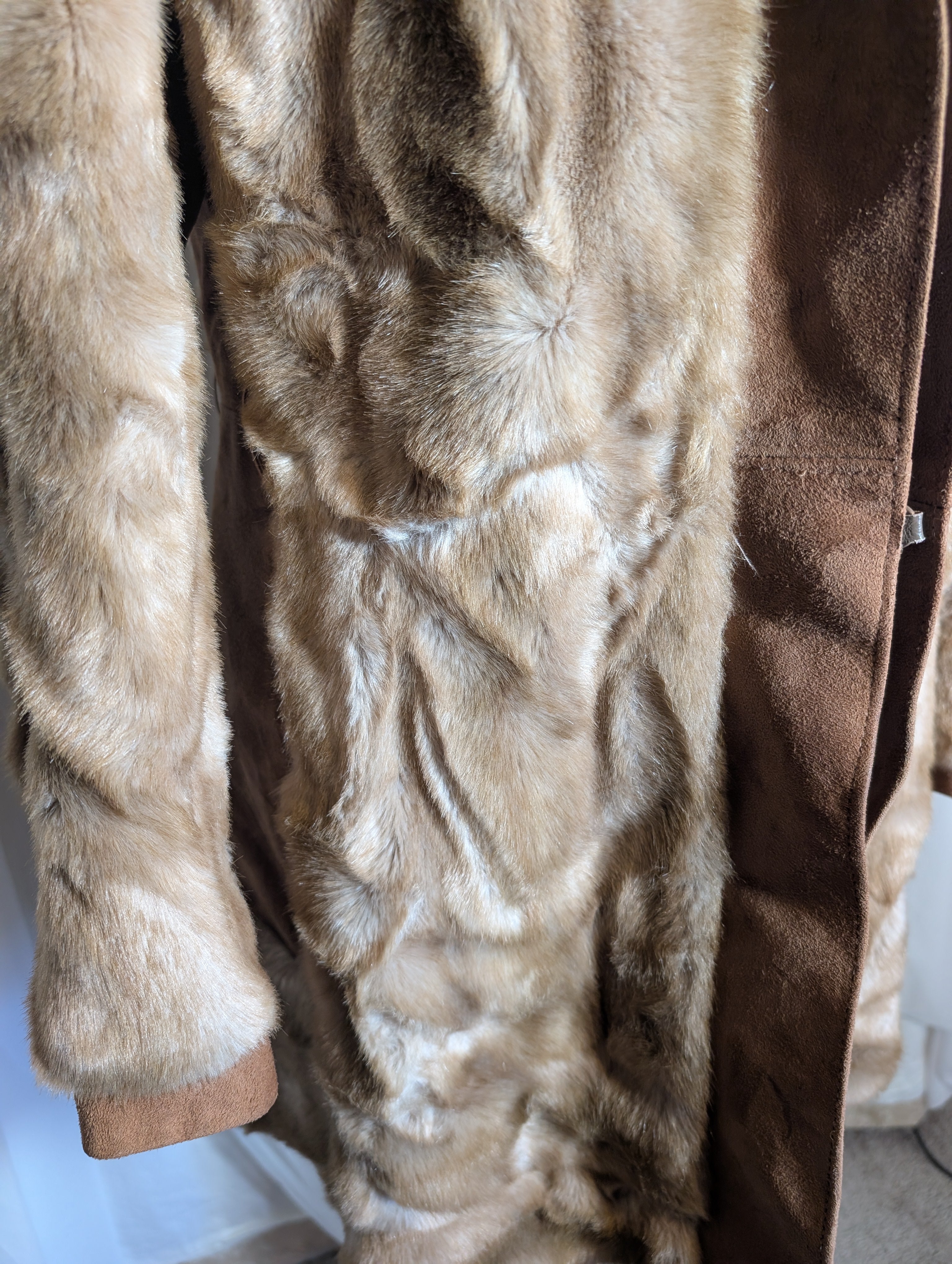 1950s "Beast Hide" Genuine Leather Faux Fur Coat