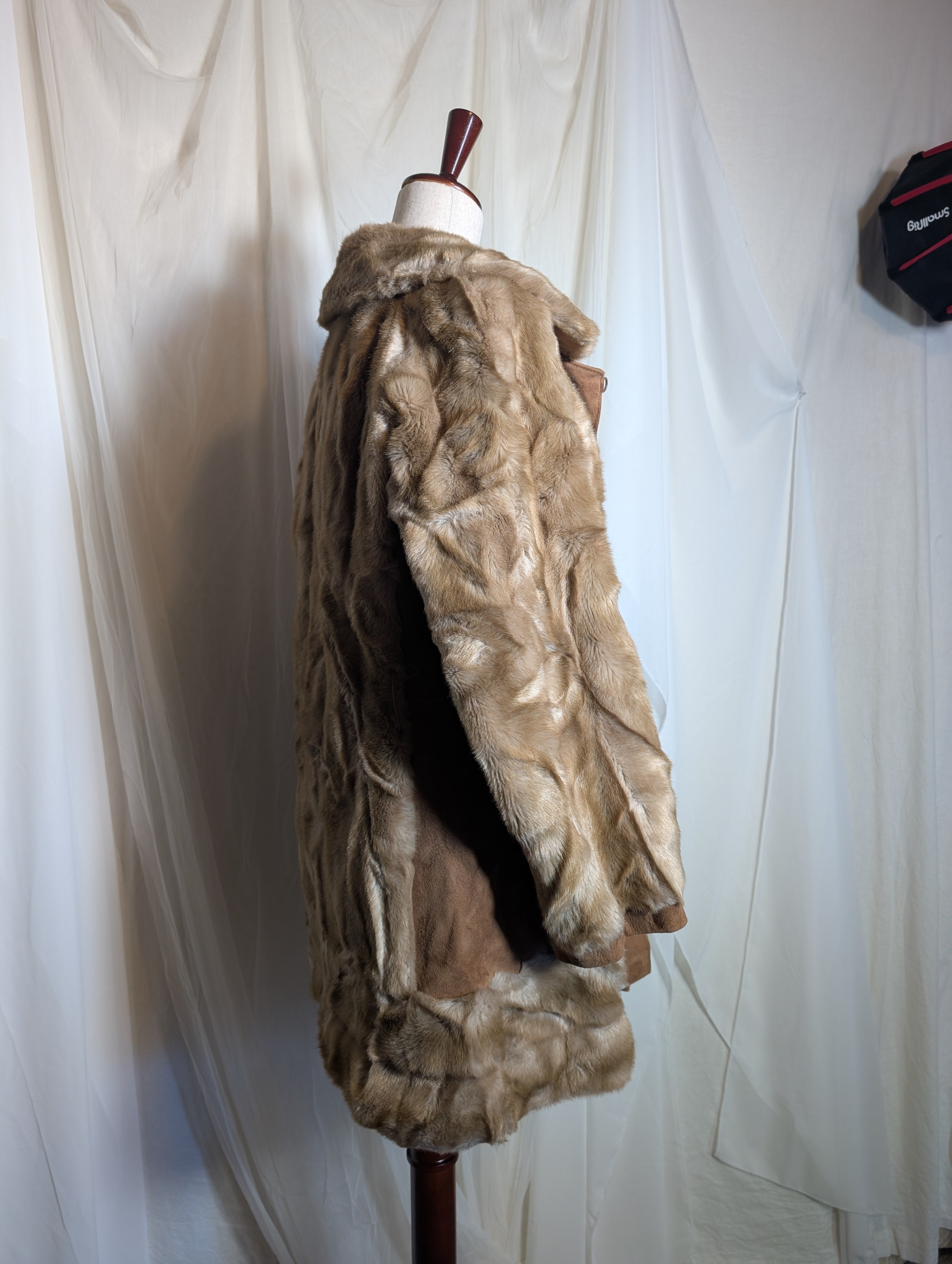 1950s "Beast Hide" Genuine Leather Faux Fur Coat