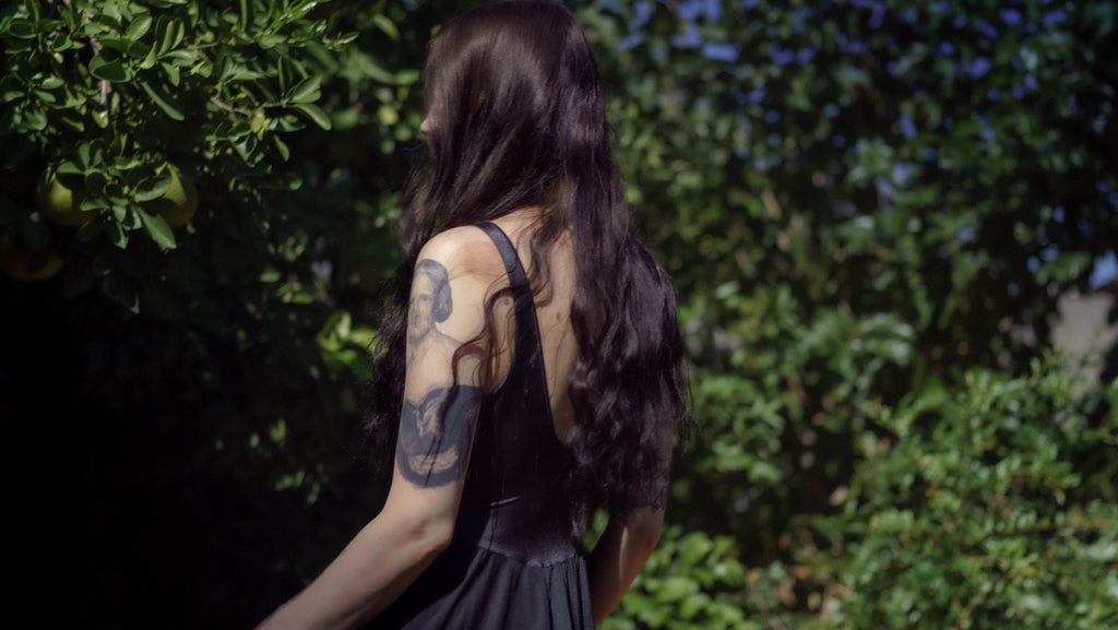 1980's Black Olga Lace Nightgown