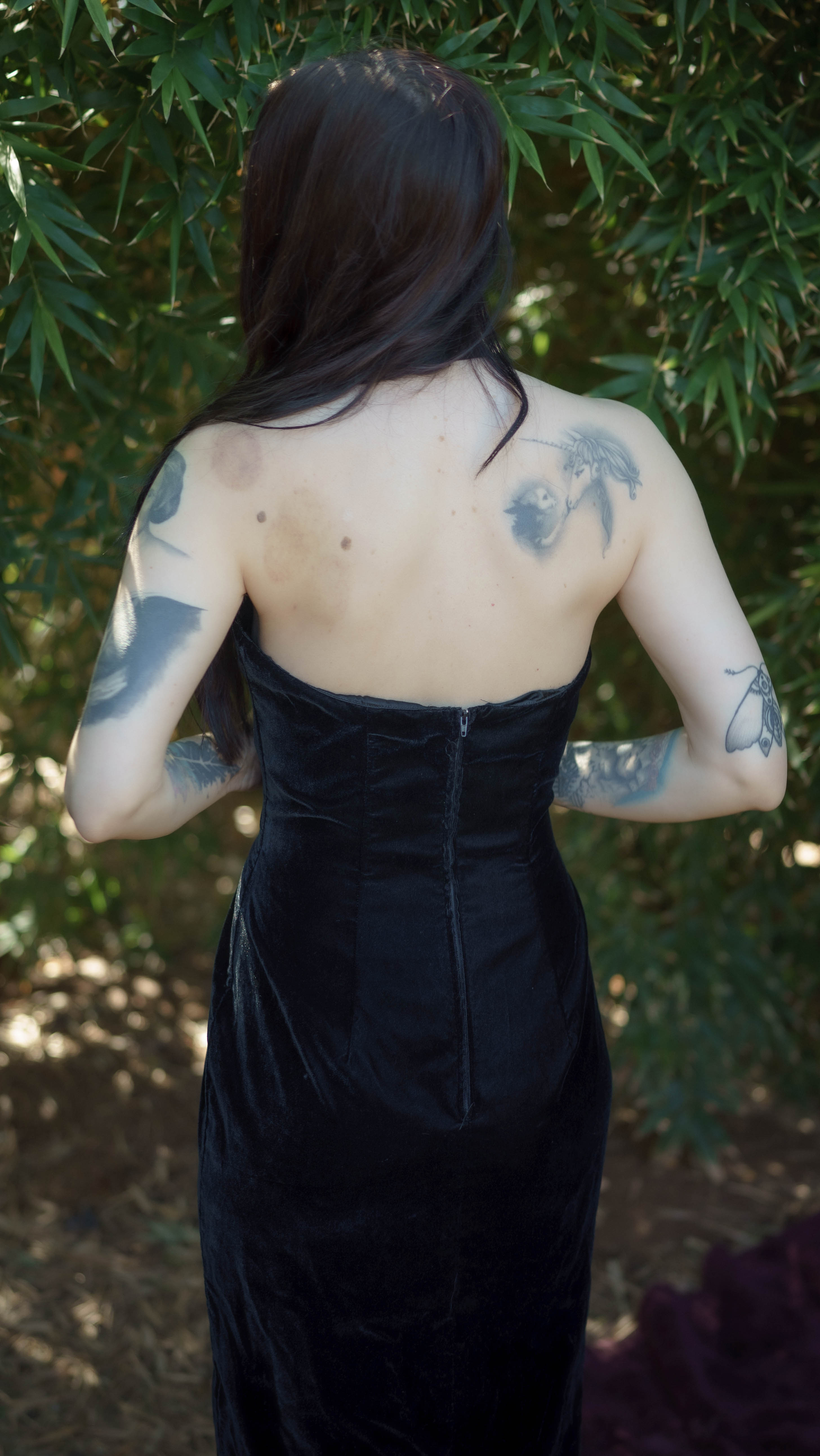 1990's Vintage Jessica McClintok Velvet Vampire Dress