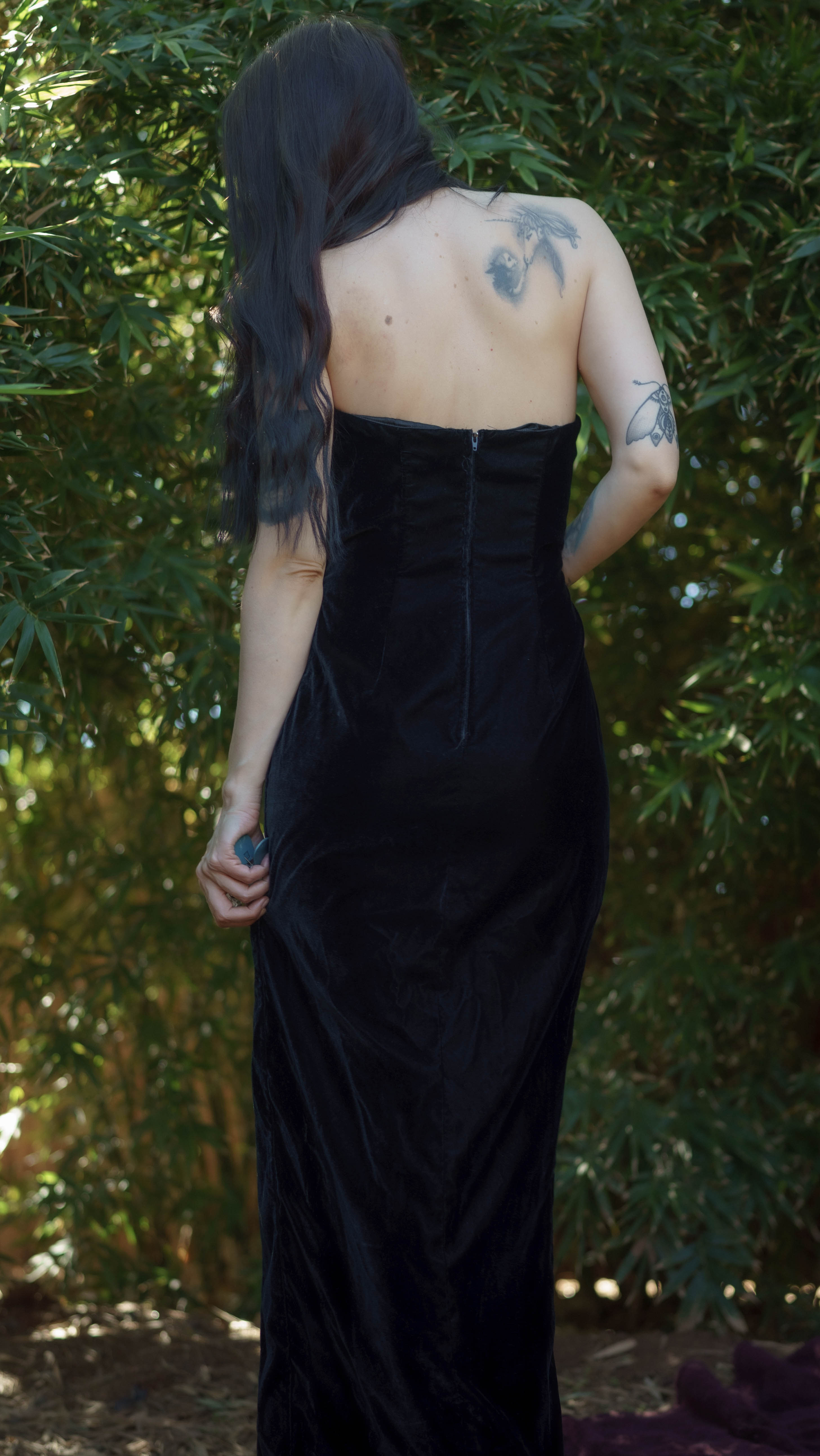 1990's Vintage Jessica McClintok Velvet Vampire Dress