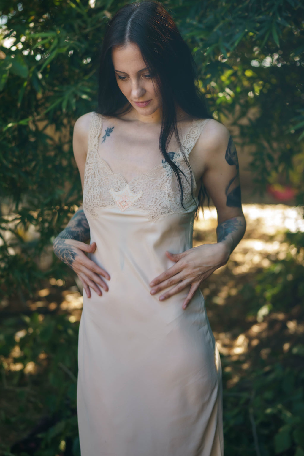 1960's Lady Lynne Cream Chemise from Neiman Marcus