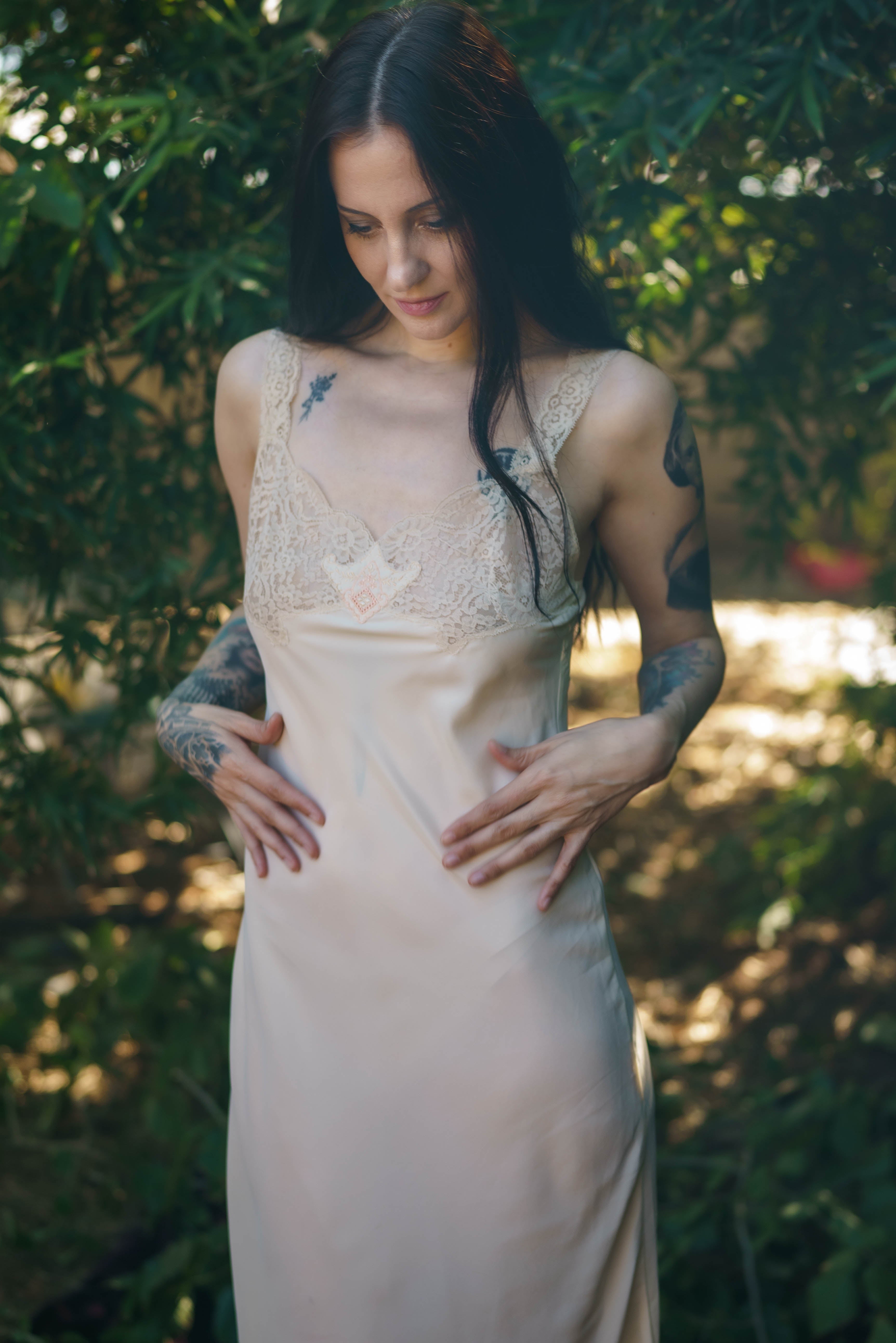 1960's Lady Lynne Cream Chemise from Neiman Marcus