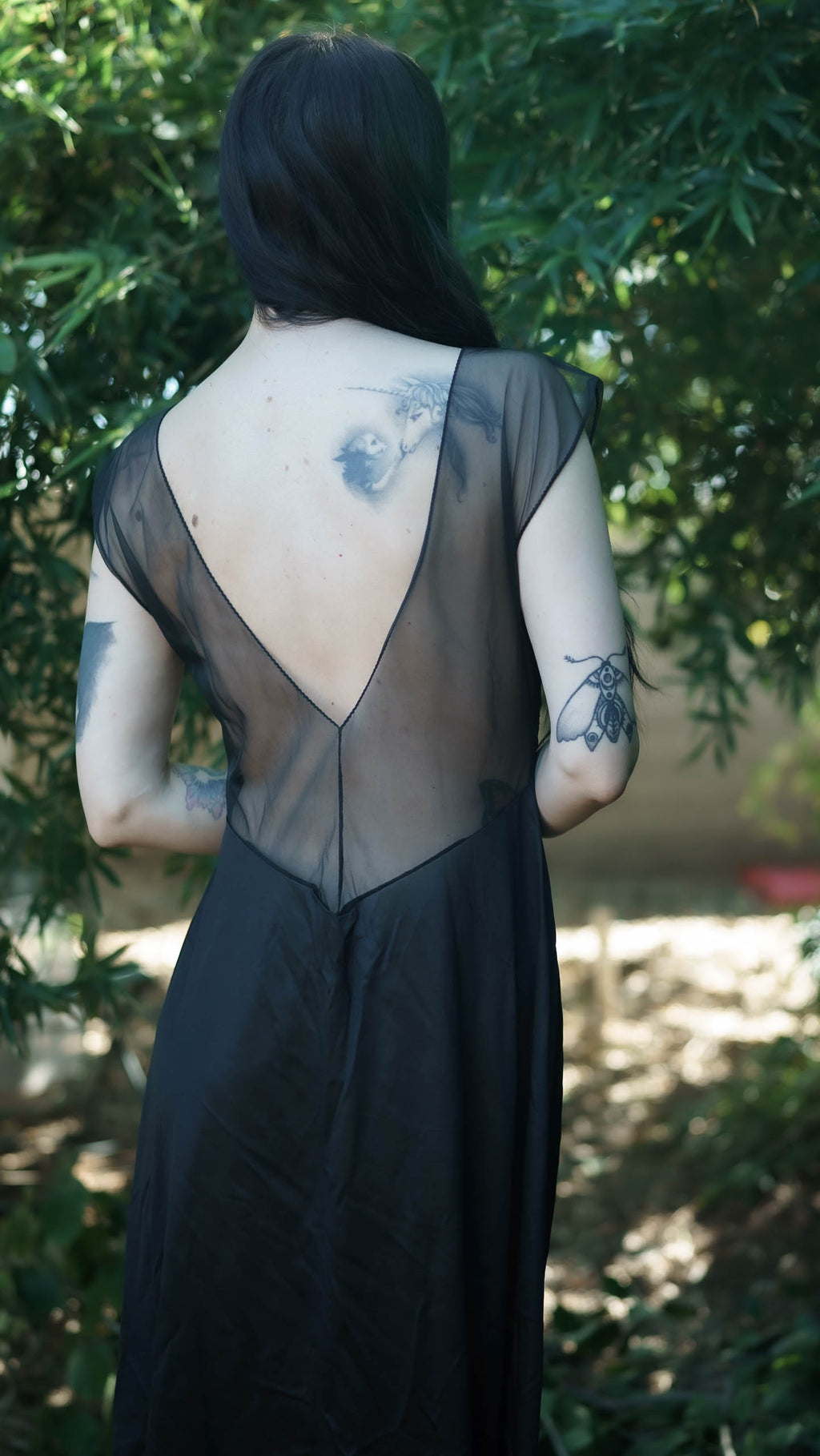 1980's Black Lace Nightgown