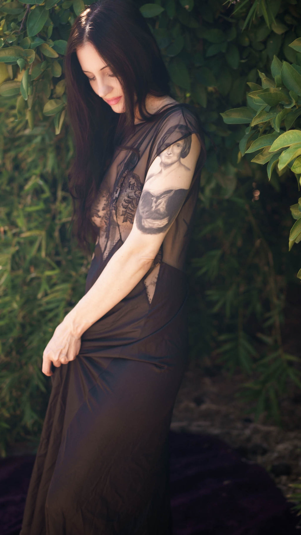 1980's Black Lace Nightgown