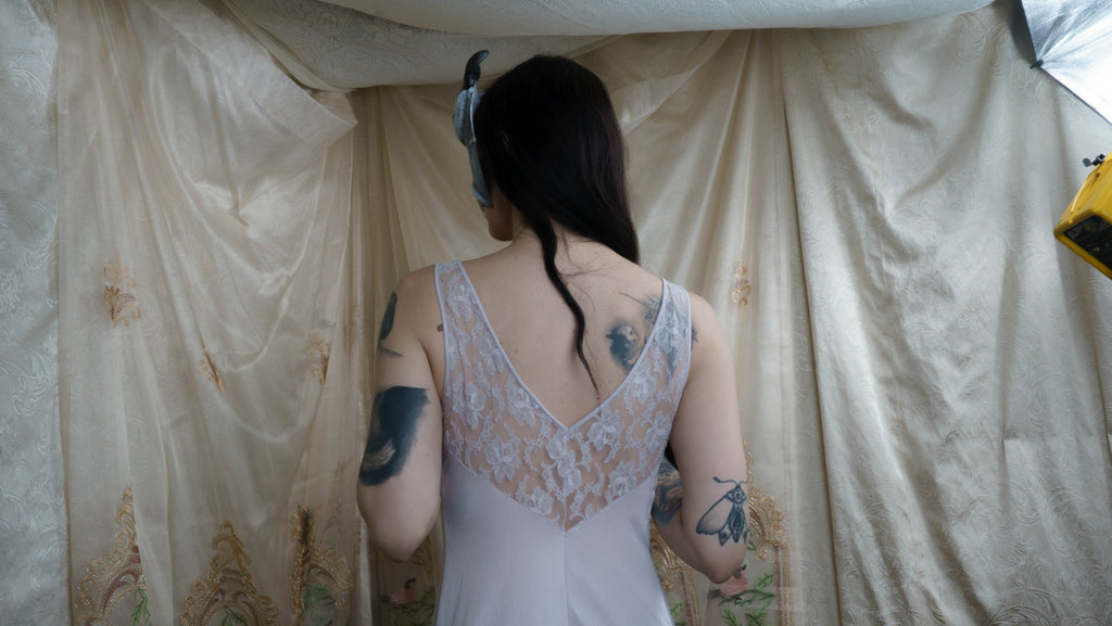Apparition Grey Keyhole Lace Nightgown