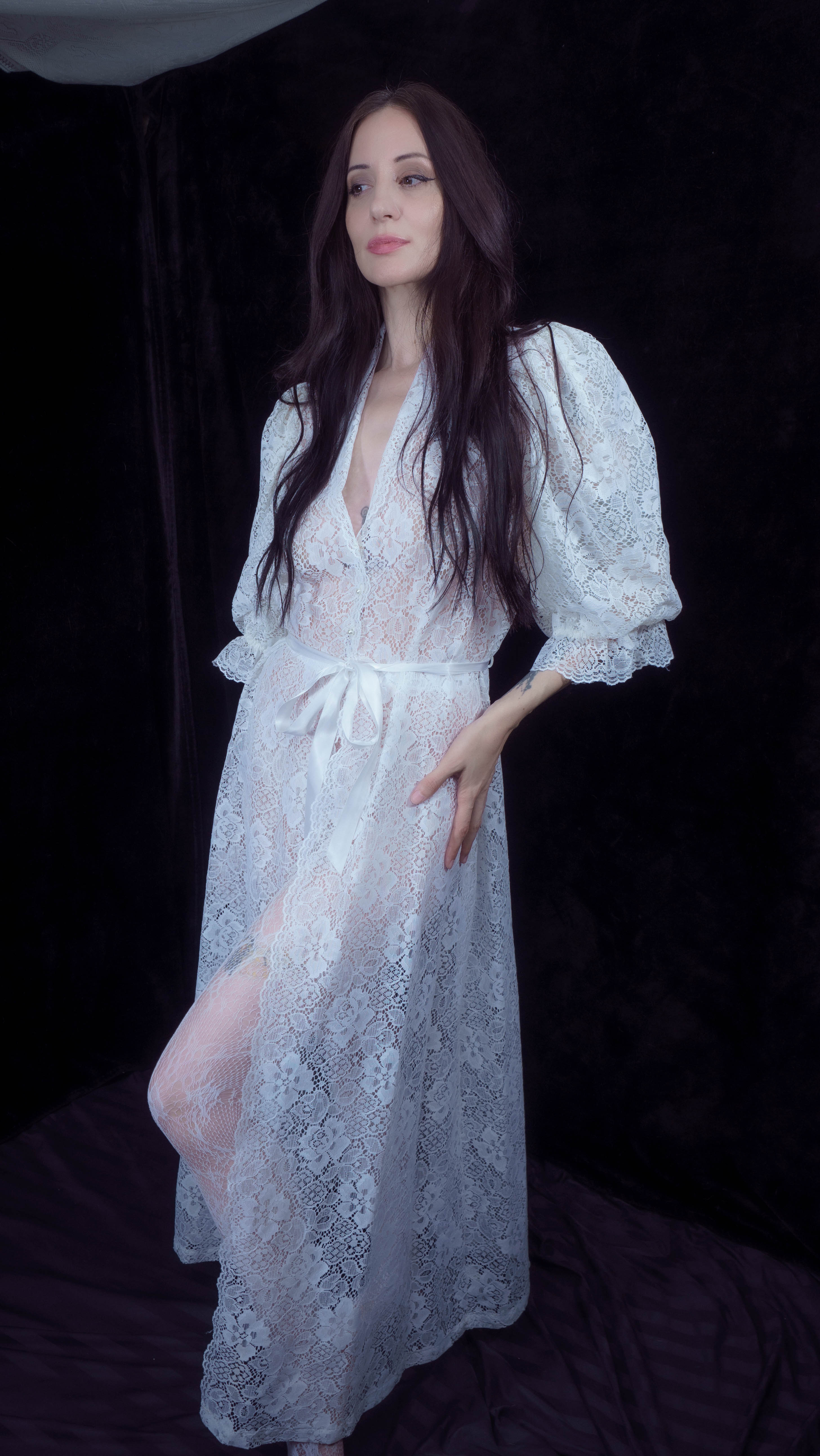 Vintage Victorian Gothic Lace Robe