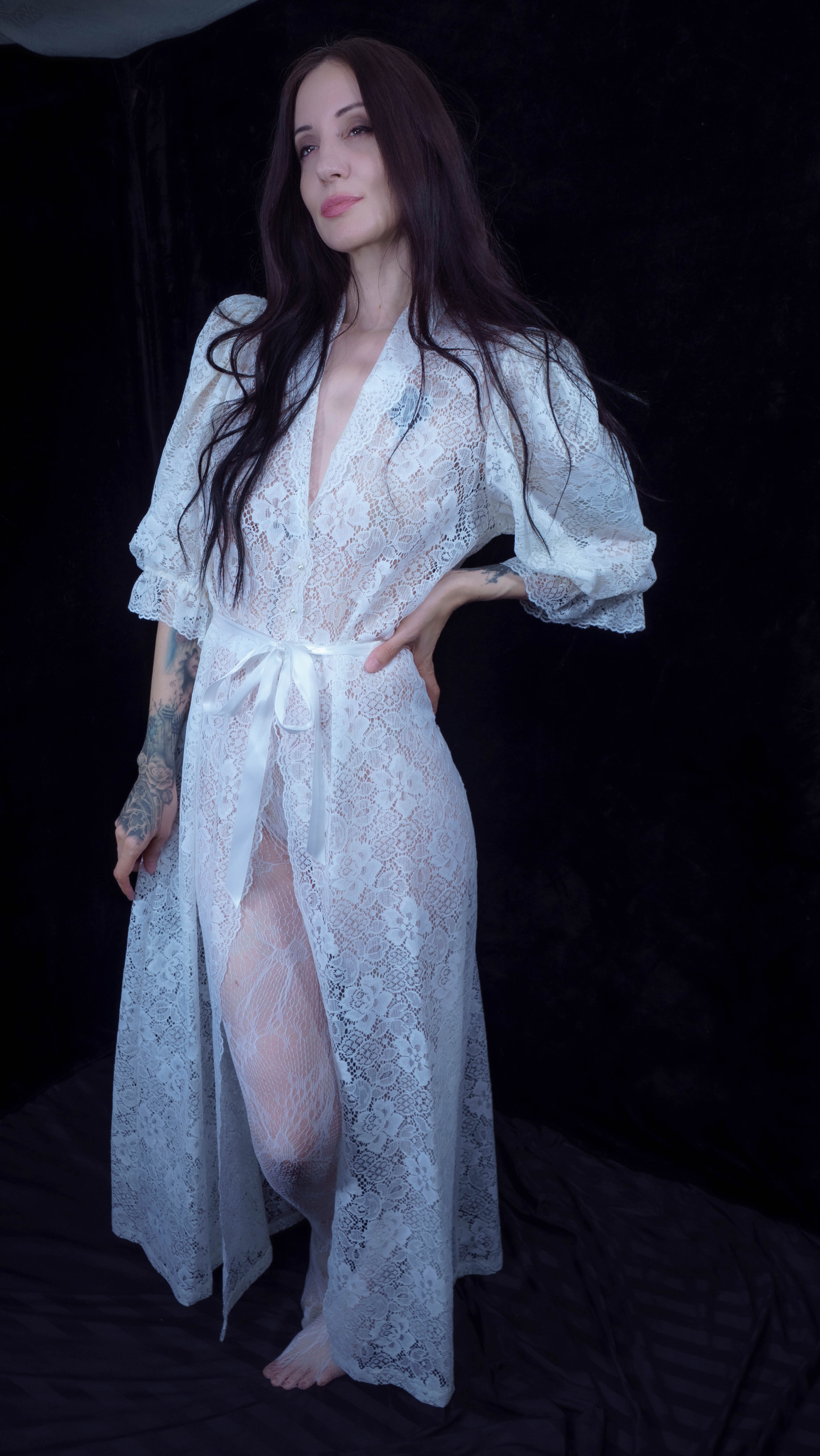 Vintage Victorian Gothic Lace Robe