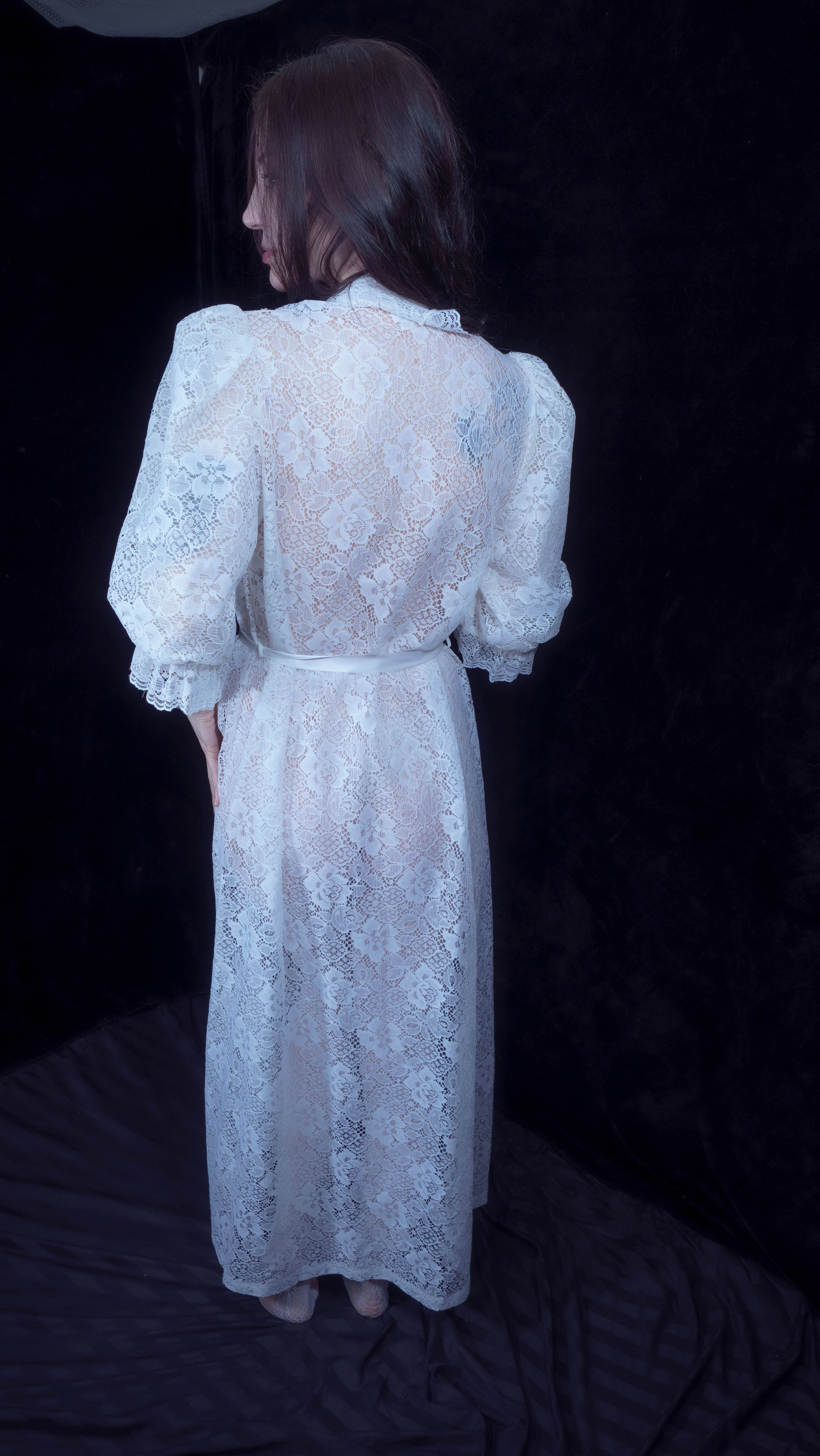 Vintage Victorian Gothic Lace Robe