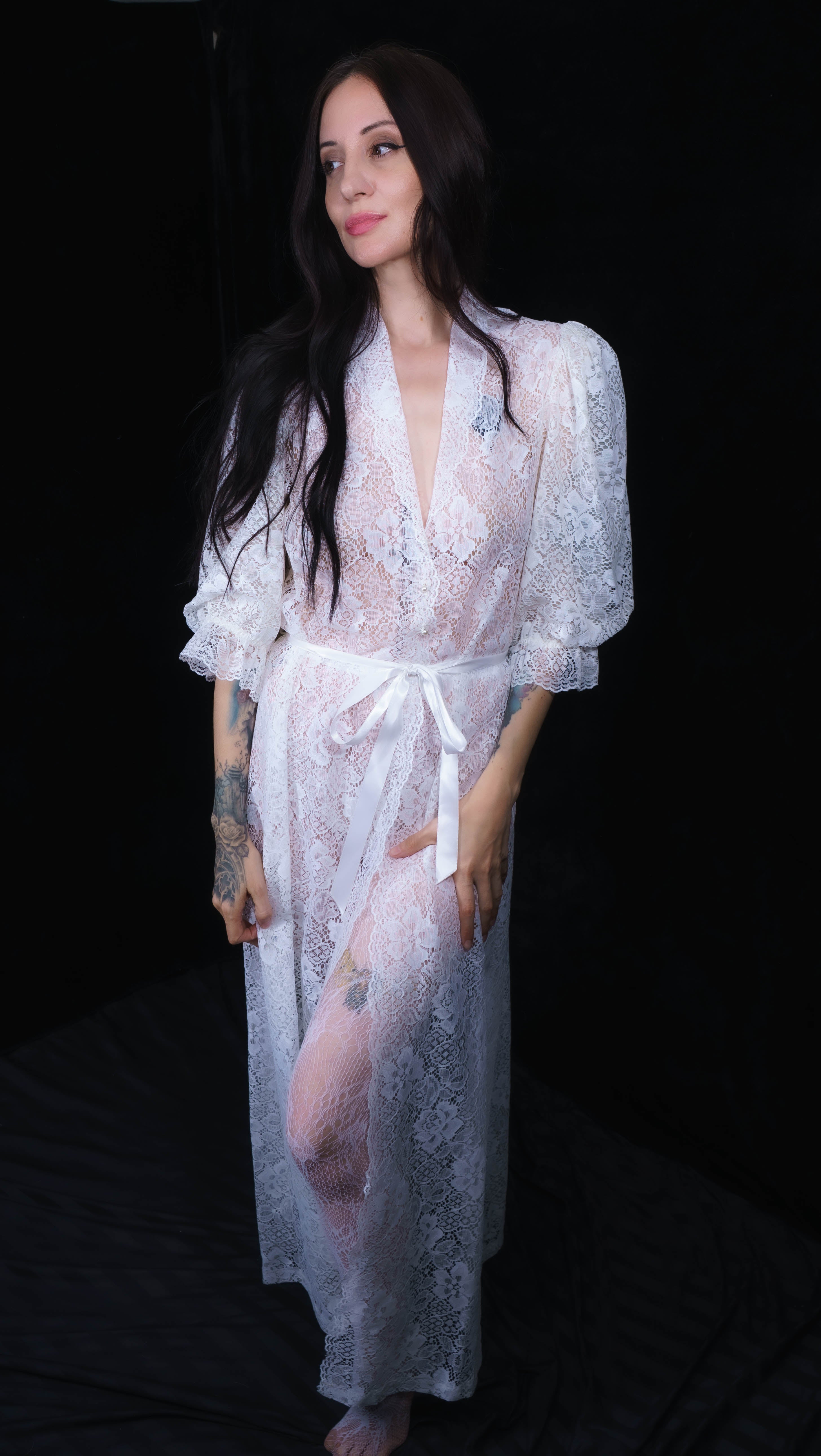 Vintage Victorian Gothic Lace Robe