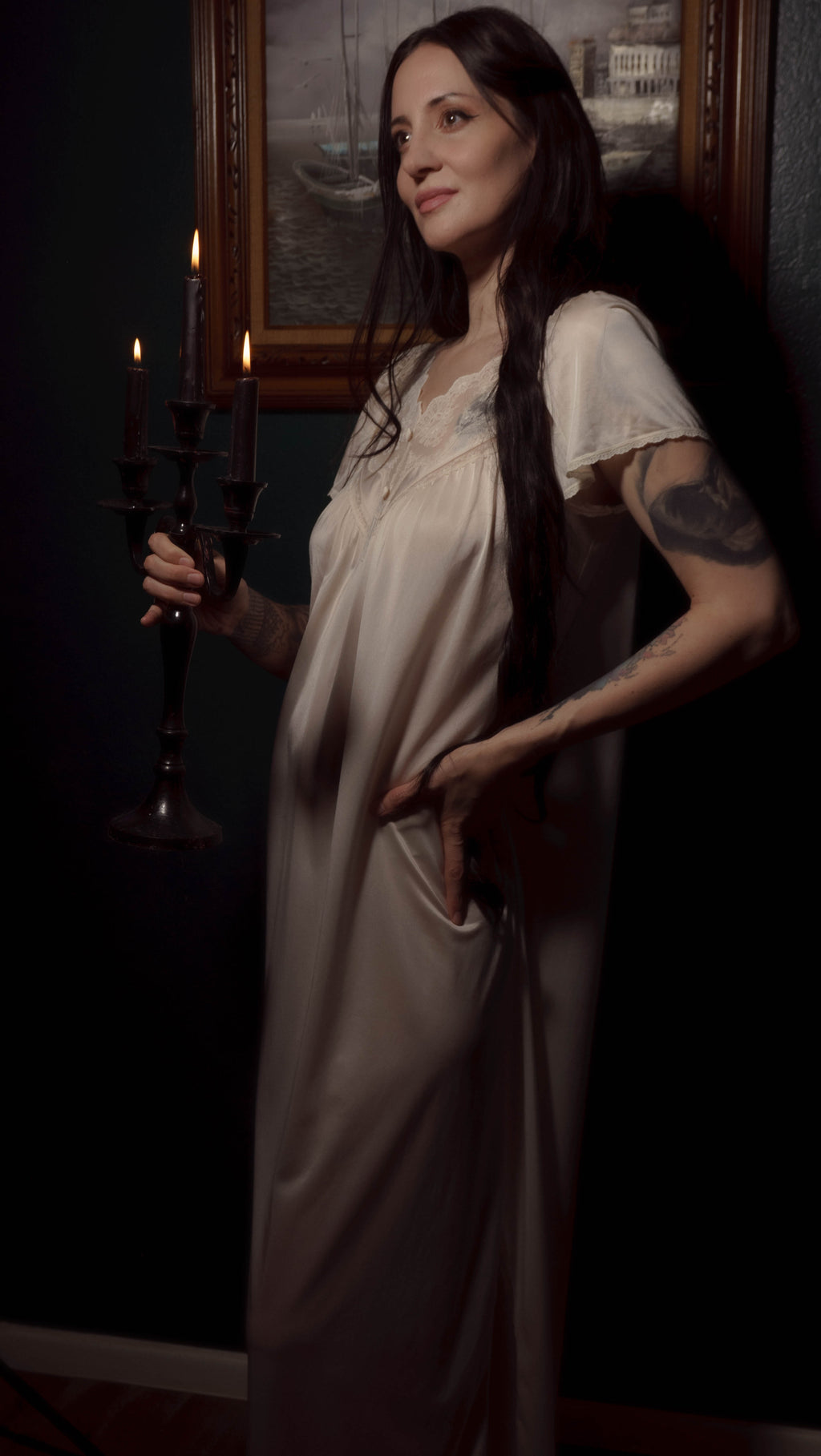 Early 1970's Haunting Lace Nightgown