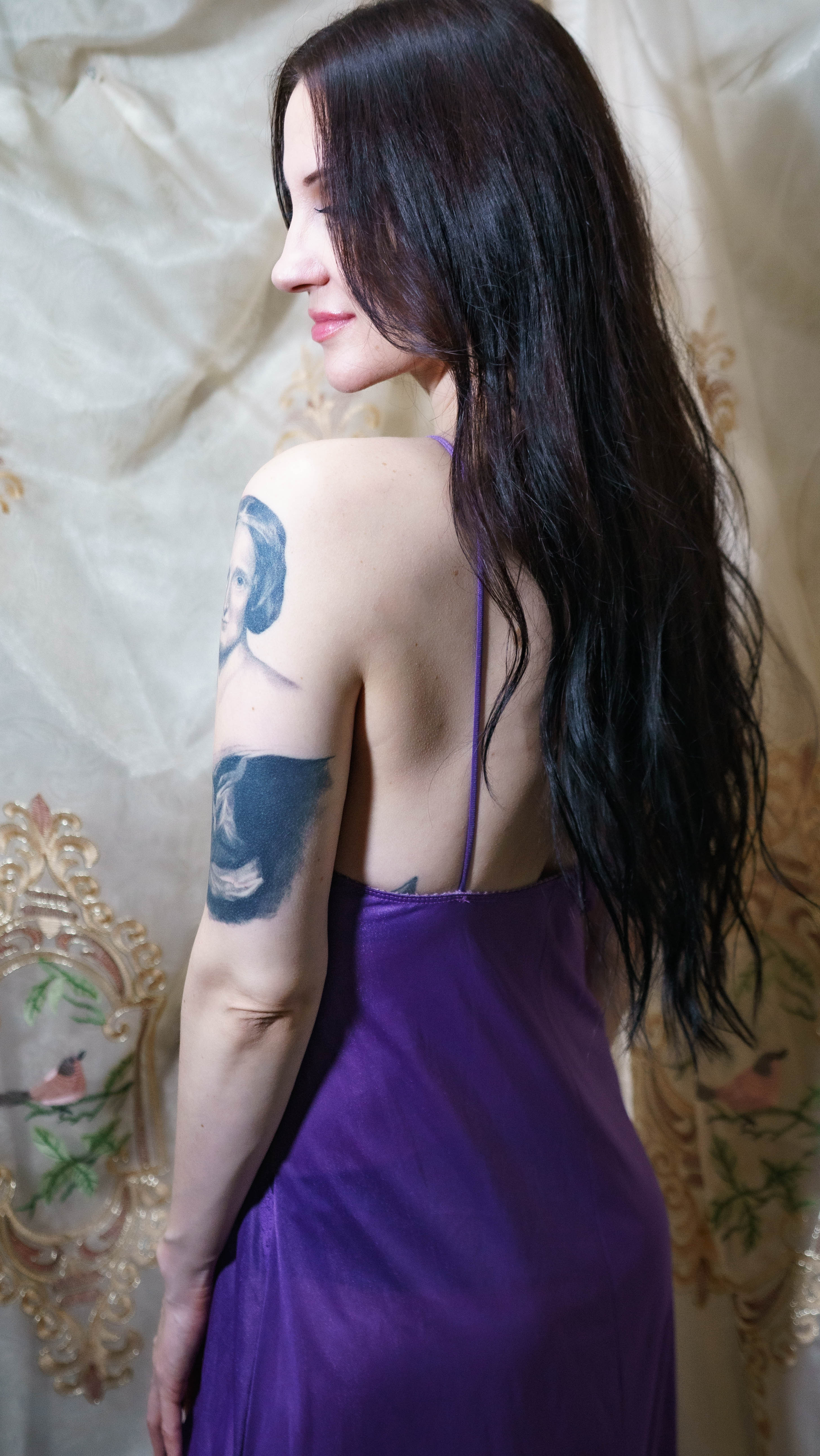 1970s Purple Maxi Length Nightgown by Flair Lingerie