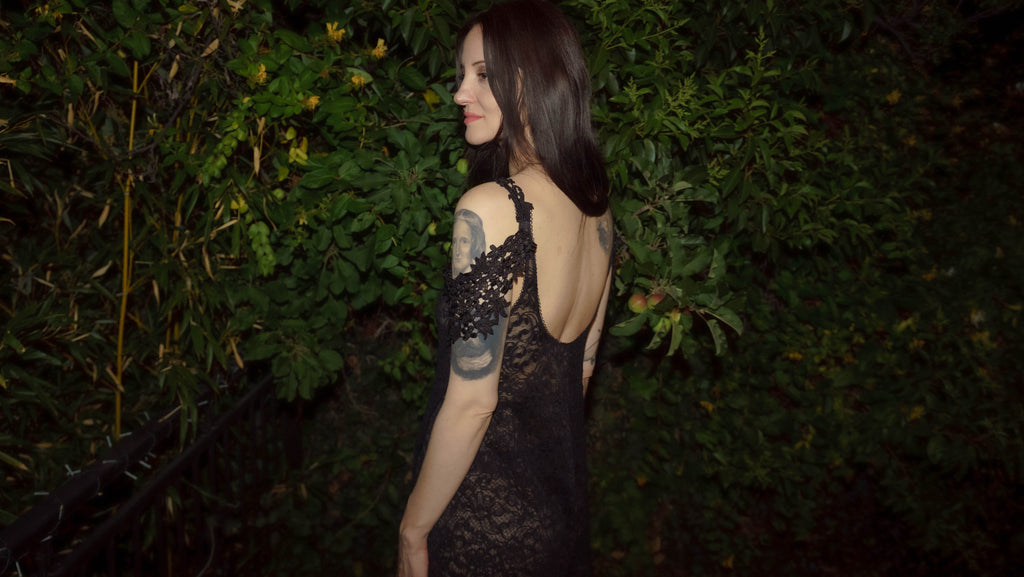 Y2K Black Fairycore Lace Slip by Claire Pettibone